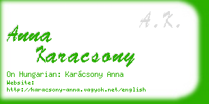 anna karacsony business card